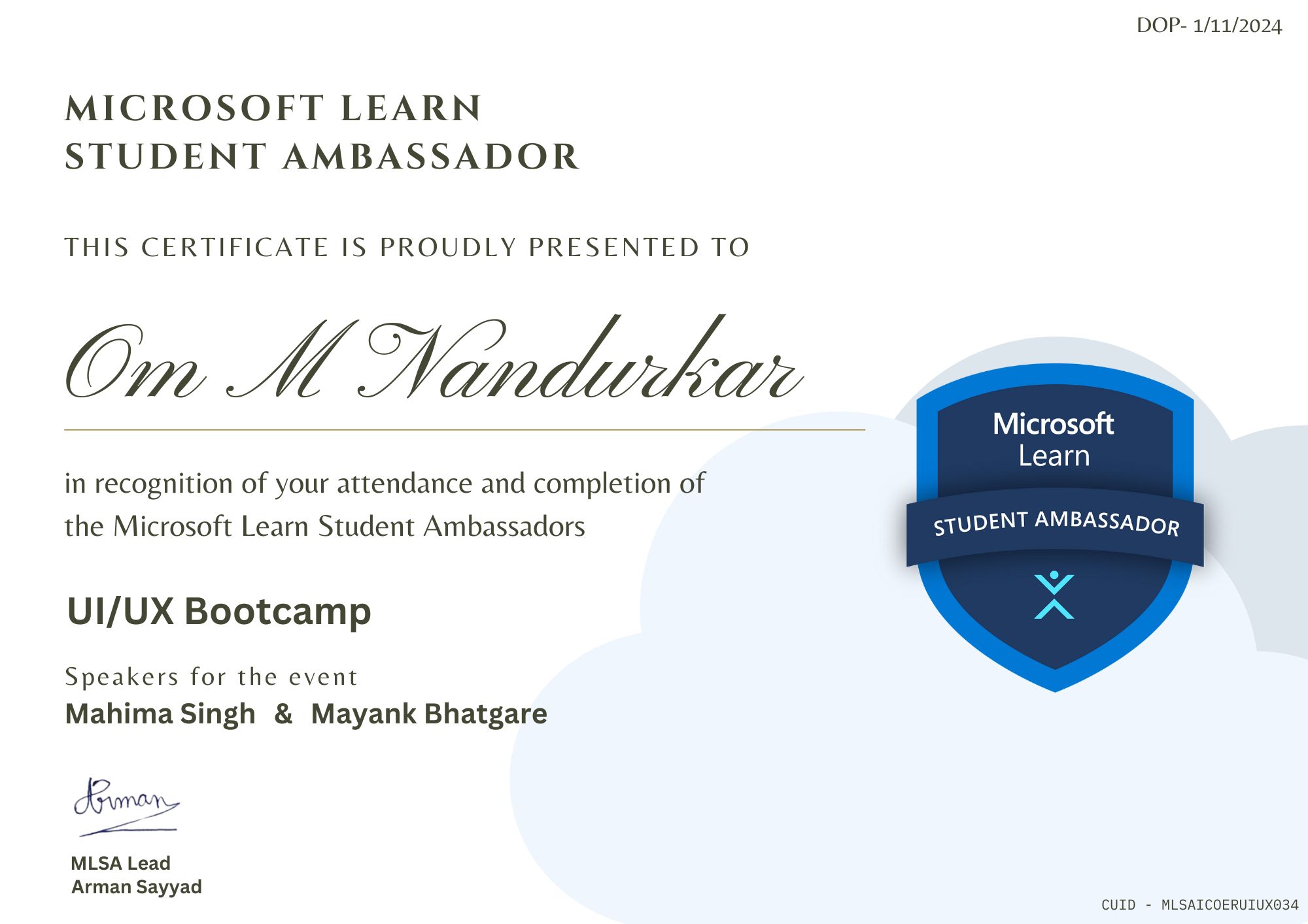 Certificate